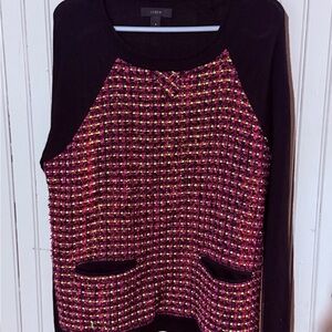 J.Crew Black, Pink, Lime Knit Sweater